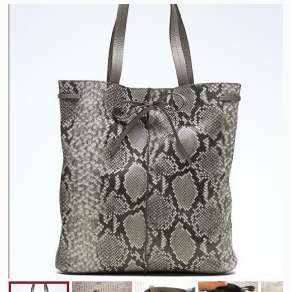 Banana Republic Handbags - Banana republic gray snake skin leather bag
